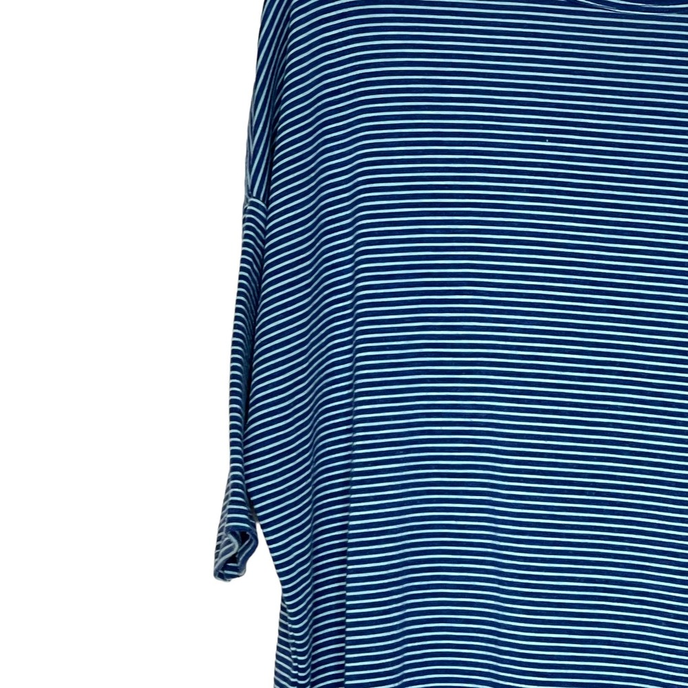 LuLaRoe Tunic Top Size XS Blue White Striped Womens Stretch‎ Blend SS T-Shirt - Picture 4 of 9